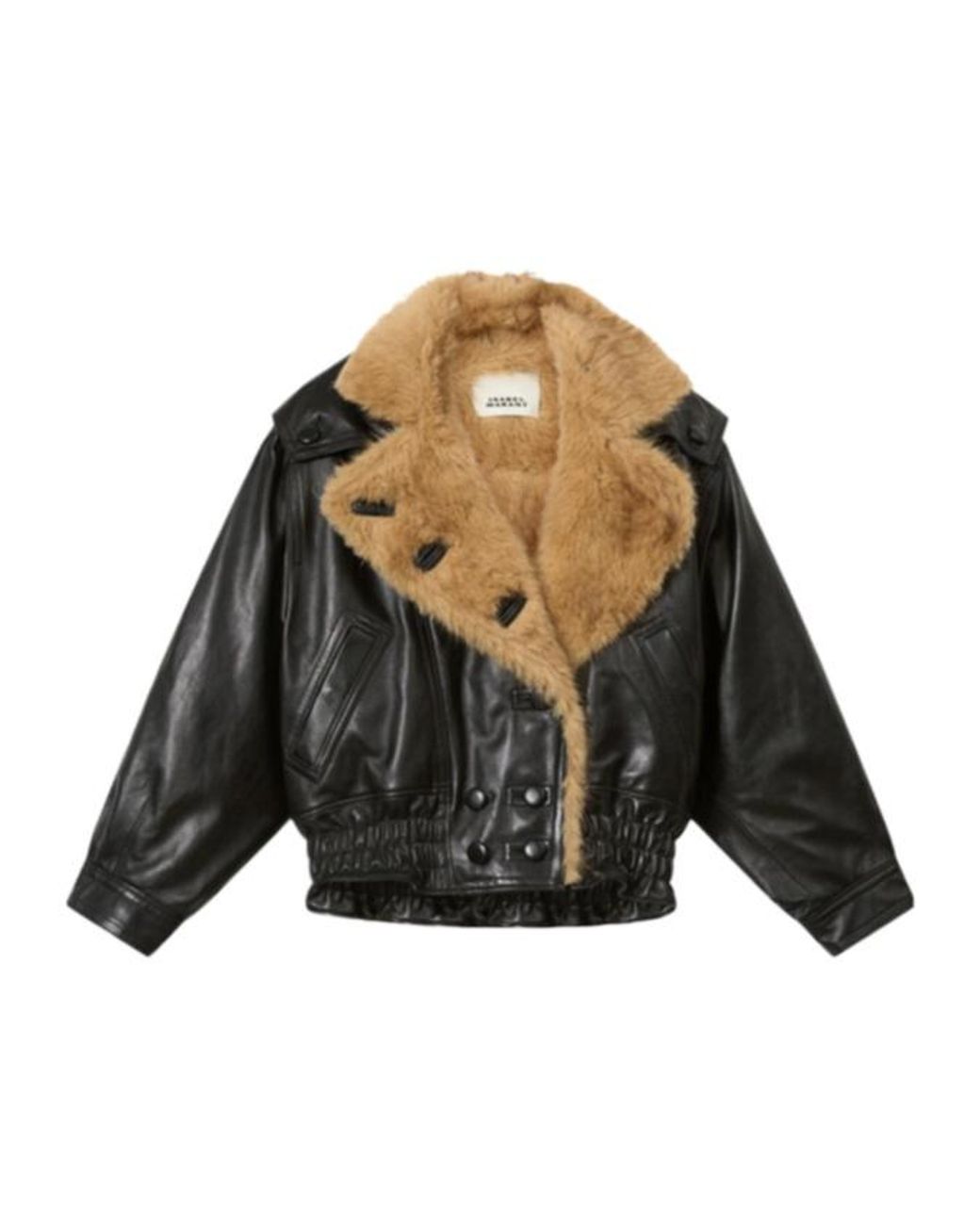Isabel Marant Black Valina Faux Fur Trim Jacket