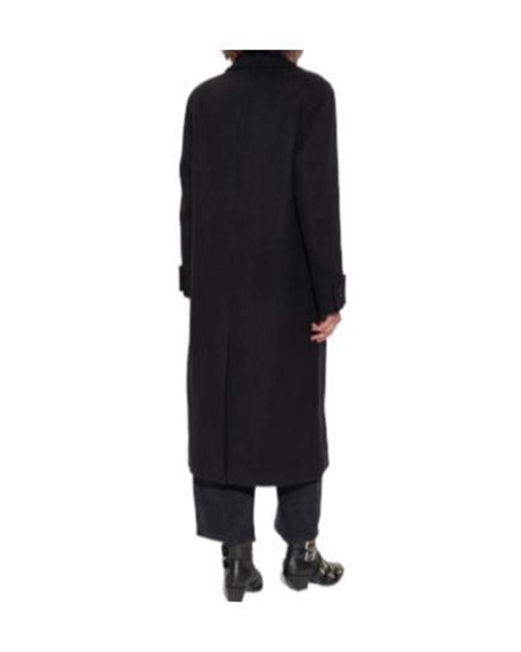 AllSaints Black Mabel Double-Breasted Coat