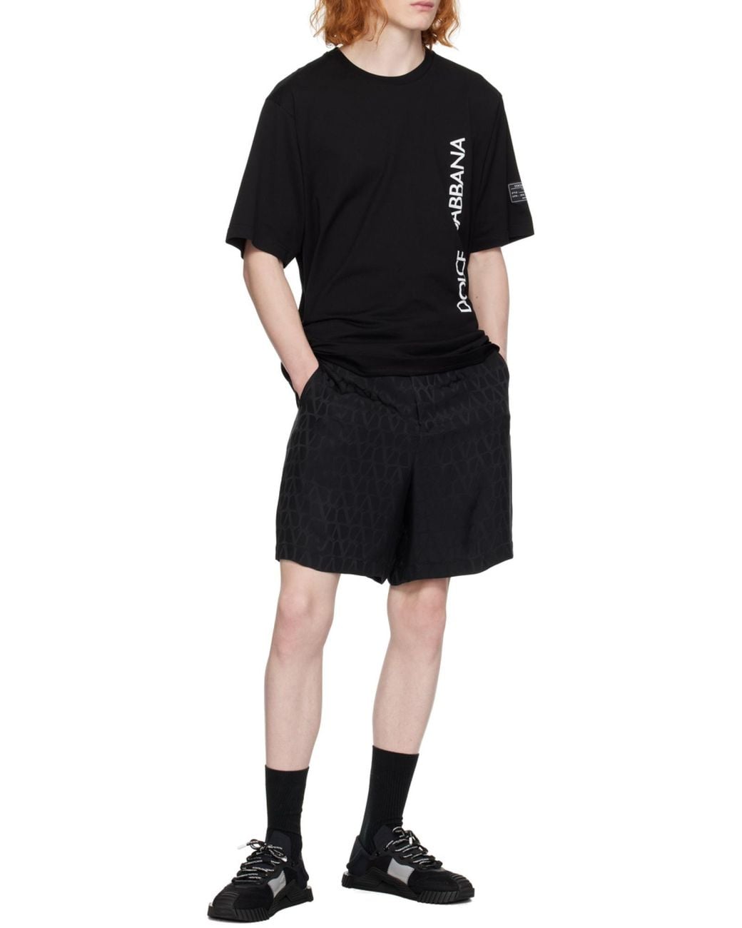Dolce & Gabbana Black Ns1 Patchwork Slip-On Sneakers for men