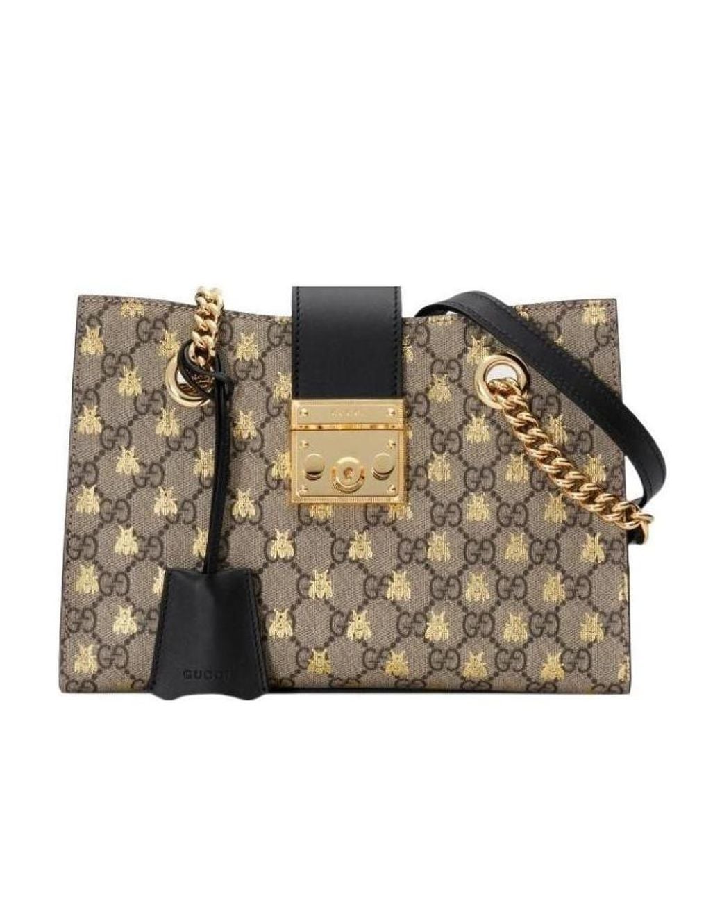 Gucci Multicolor Padlock Small Gg Bees Shoulder Bag