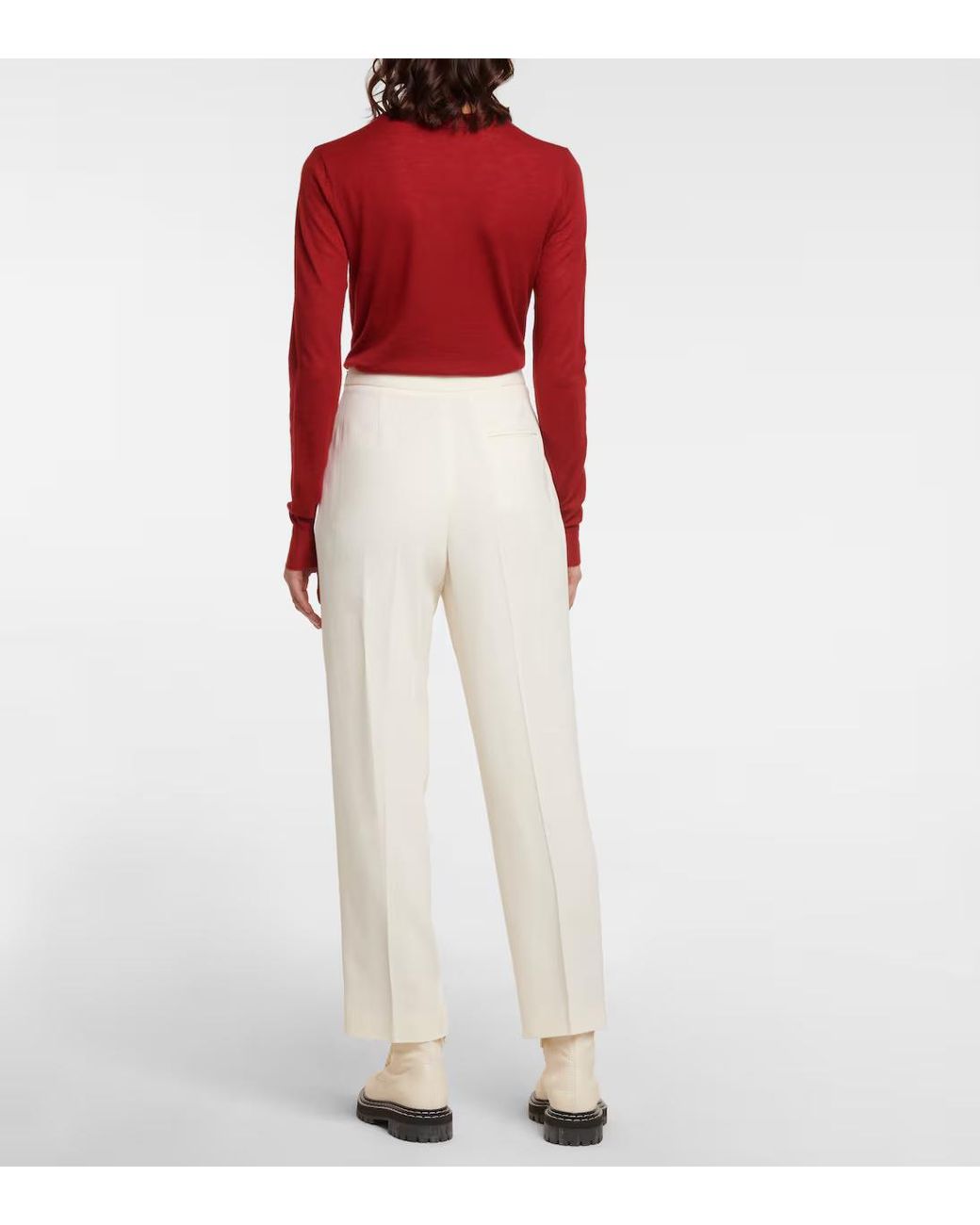 Joseph White Pleated Detail Casual Pants