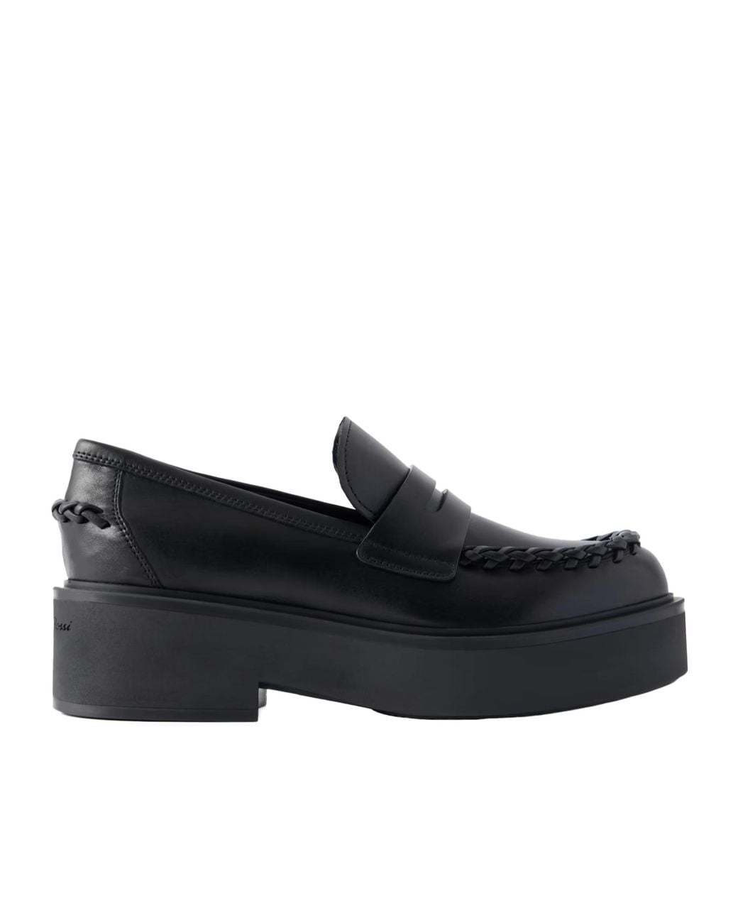 Gianvito Rossi Black Yuna Leather Loafers