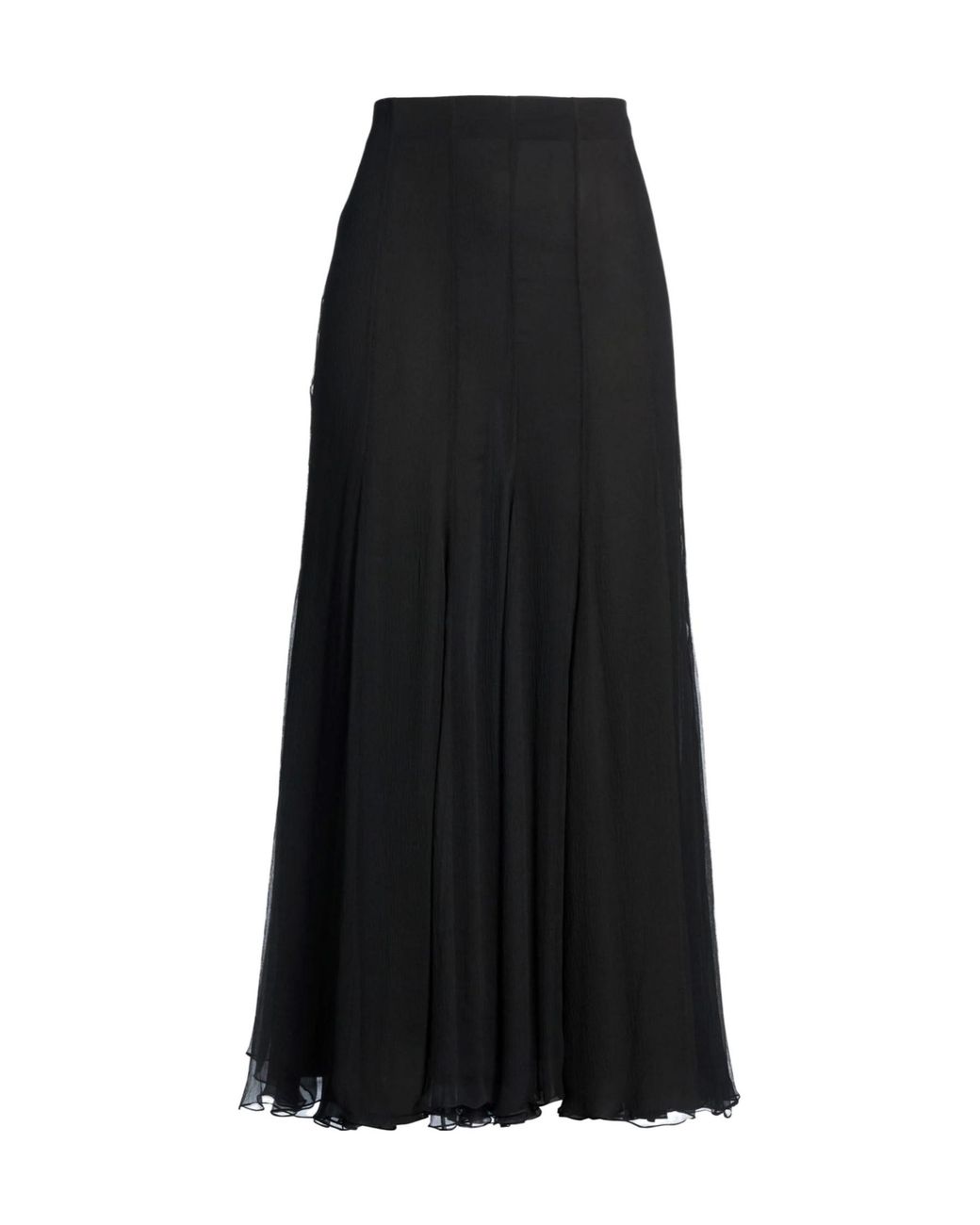 Chloé Black Solid-Color Chiffon A-Line Skirt