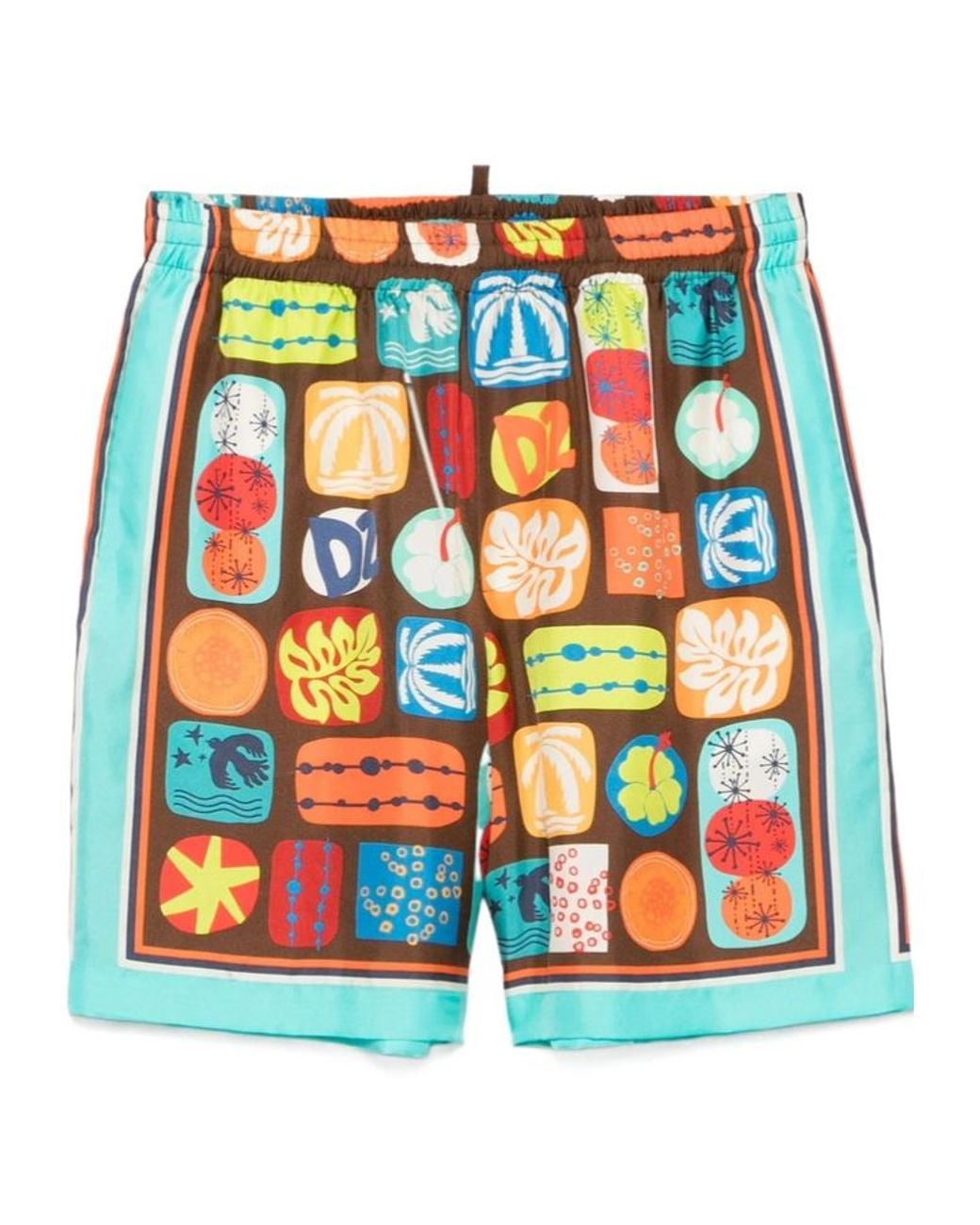 DSquared² Blue Summer Lovers Elastic Waist Boxer Shorts for men