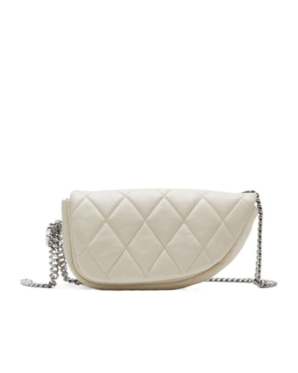 Burberry White Shield Lock Quilted Shoulder Bag
