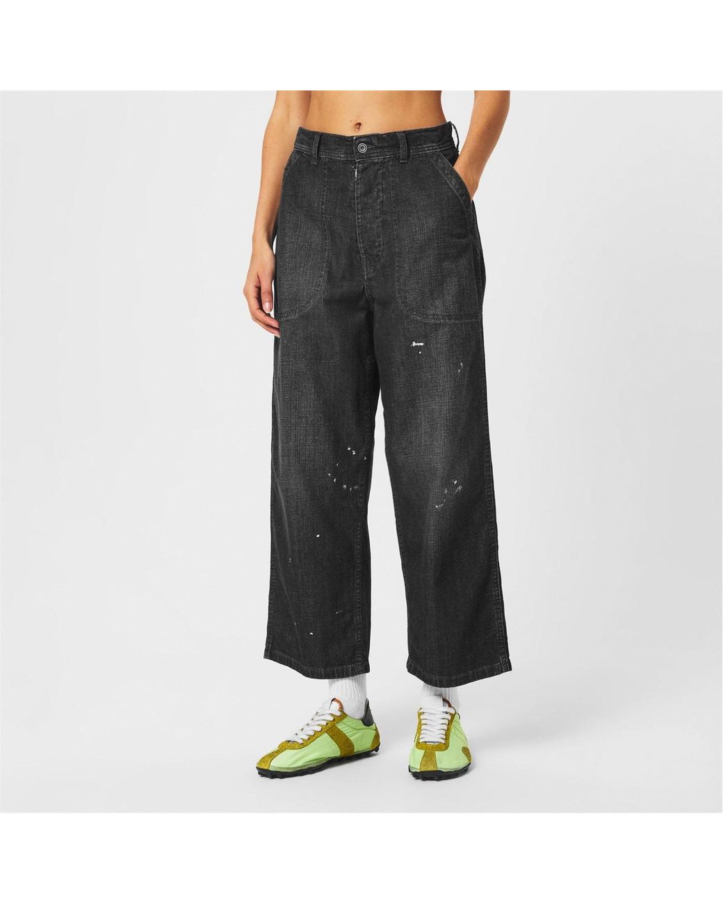 Maison Margiela Gray Belt-Lined Denim Trousers