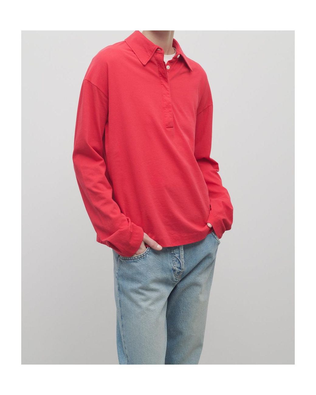 The Row Red Roddie Polo Top