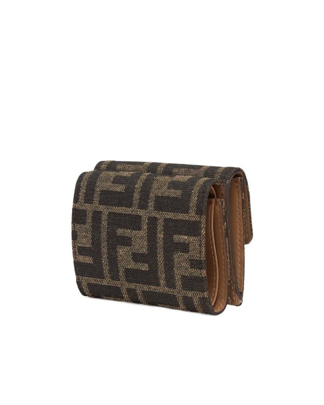 Fendi Black Ff Motif Tri-Fold Wallet