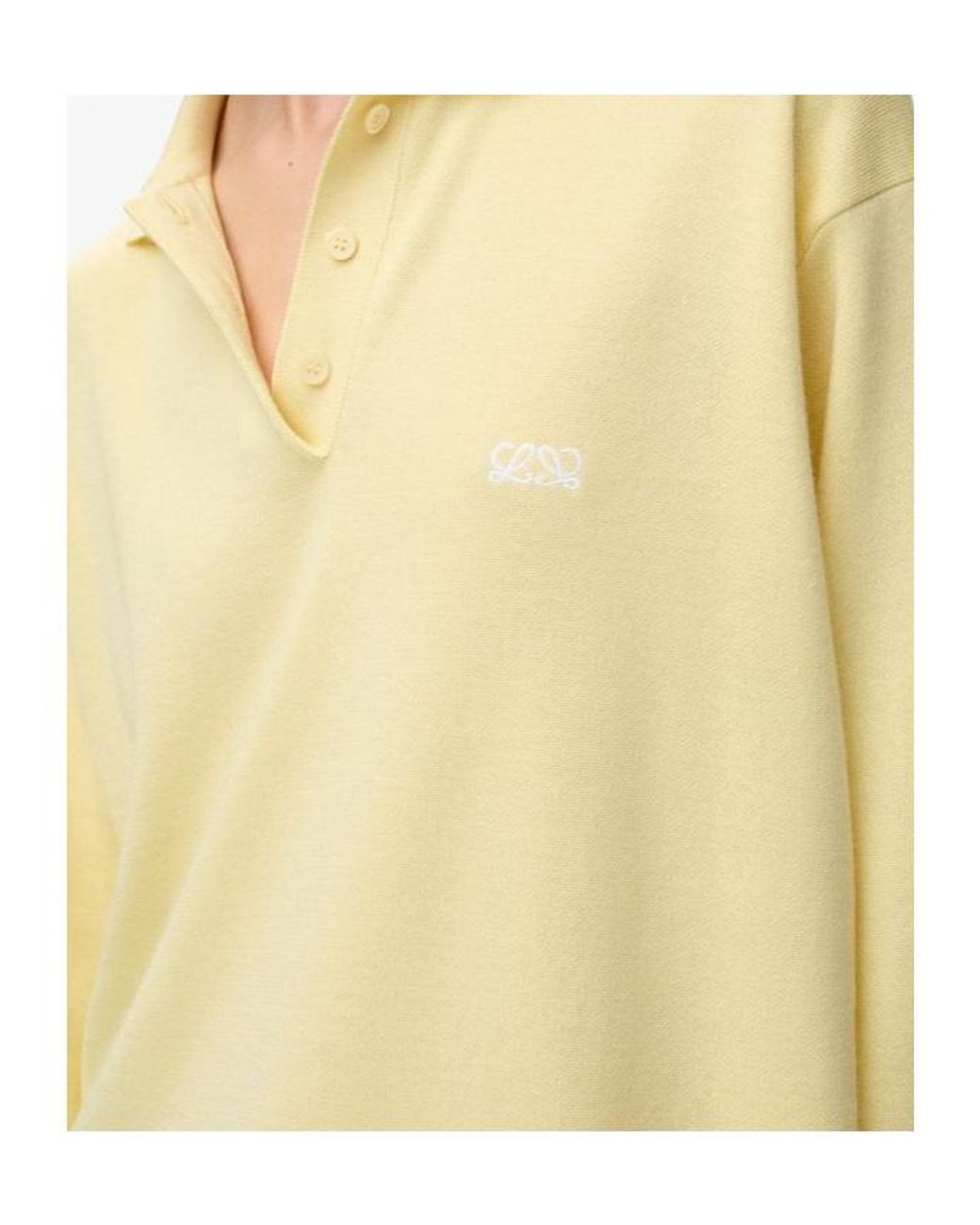 Loewe Yellow Long-Sleeved Knitted Polo Sweater