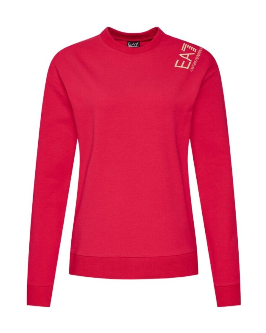 EA7 Red Logo Details Pullover Hoodie