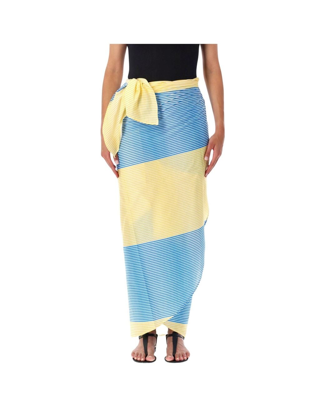 Frankie Shop Blue Striped Skirt