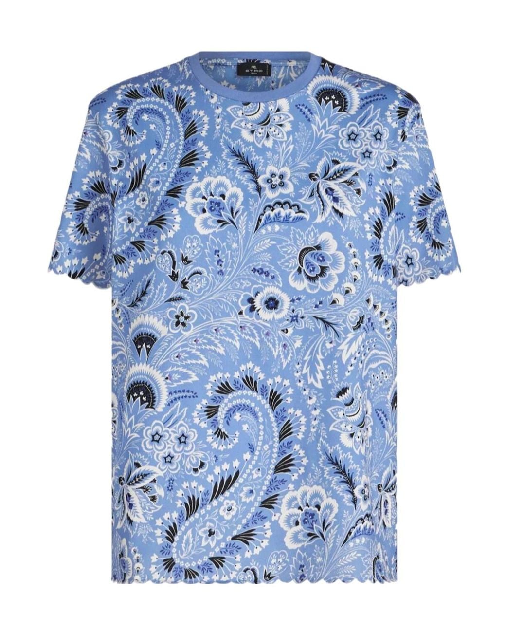 Etro Blue Bandana Print Crewneck T-Shirt