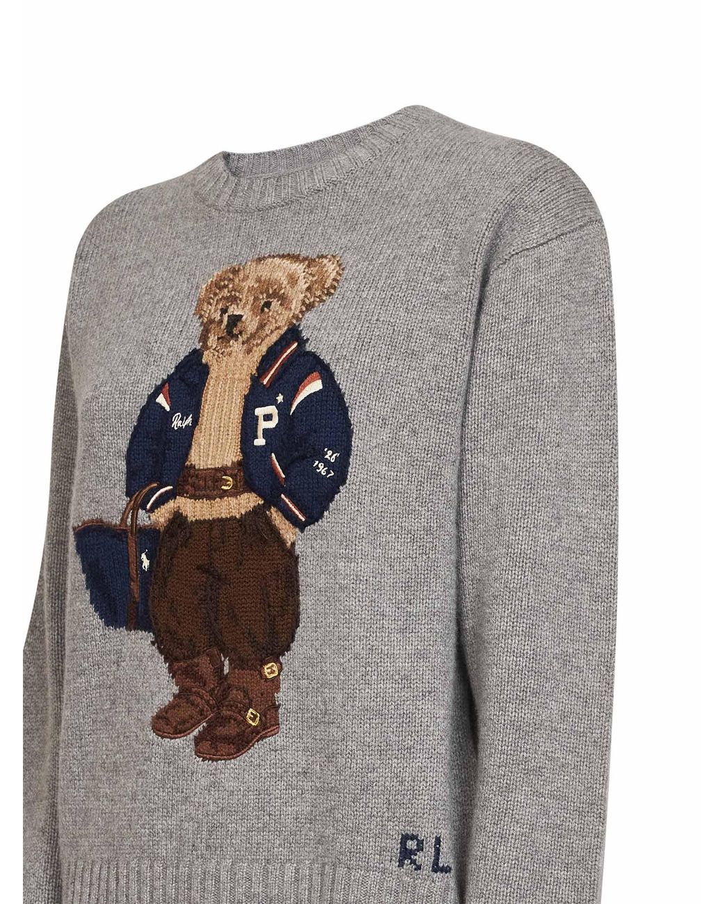 Polo Ralph Lauren Gray Bear Motif Jumper