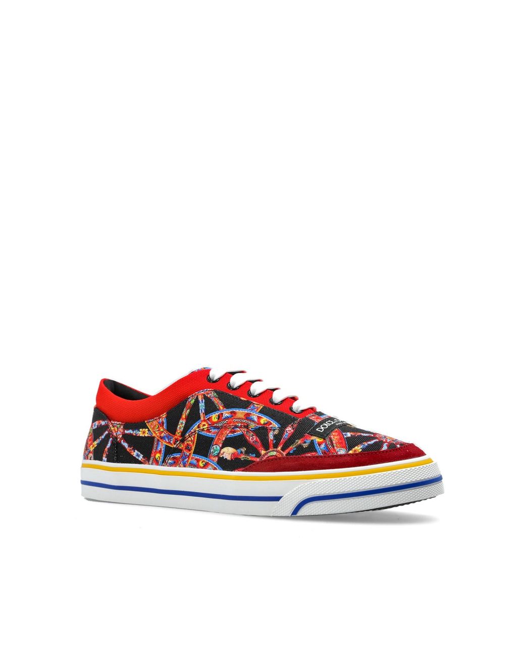 Dolce & Gabbana Red Carretto Printed Sports Shoes