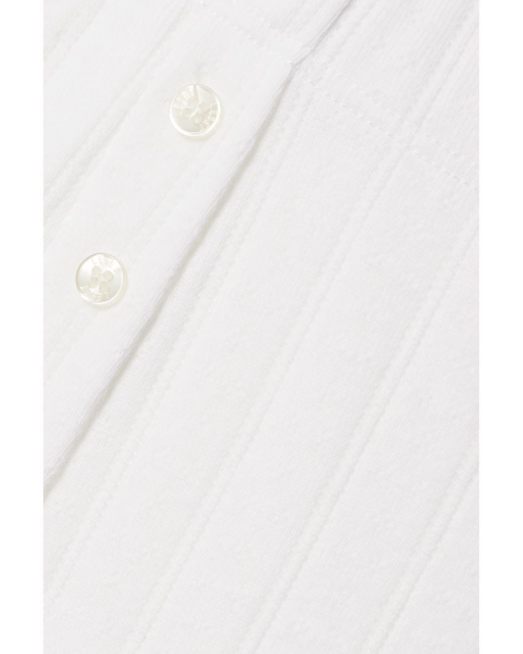 Leset White Boxer Pointelle-Knit Cotton Pants