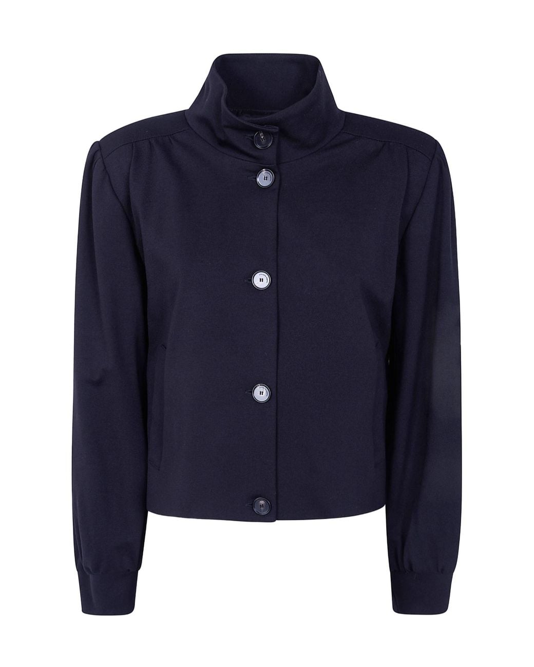 Liviana Conti Blue Gary Stand-Collar Jacket