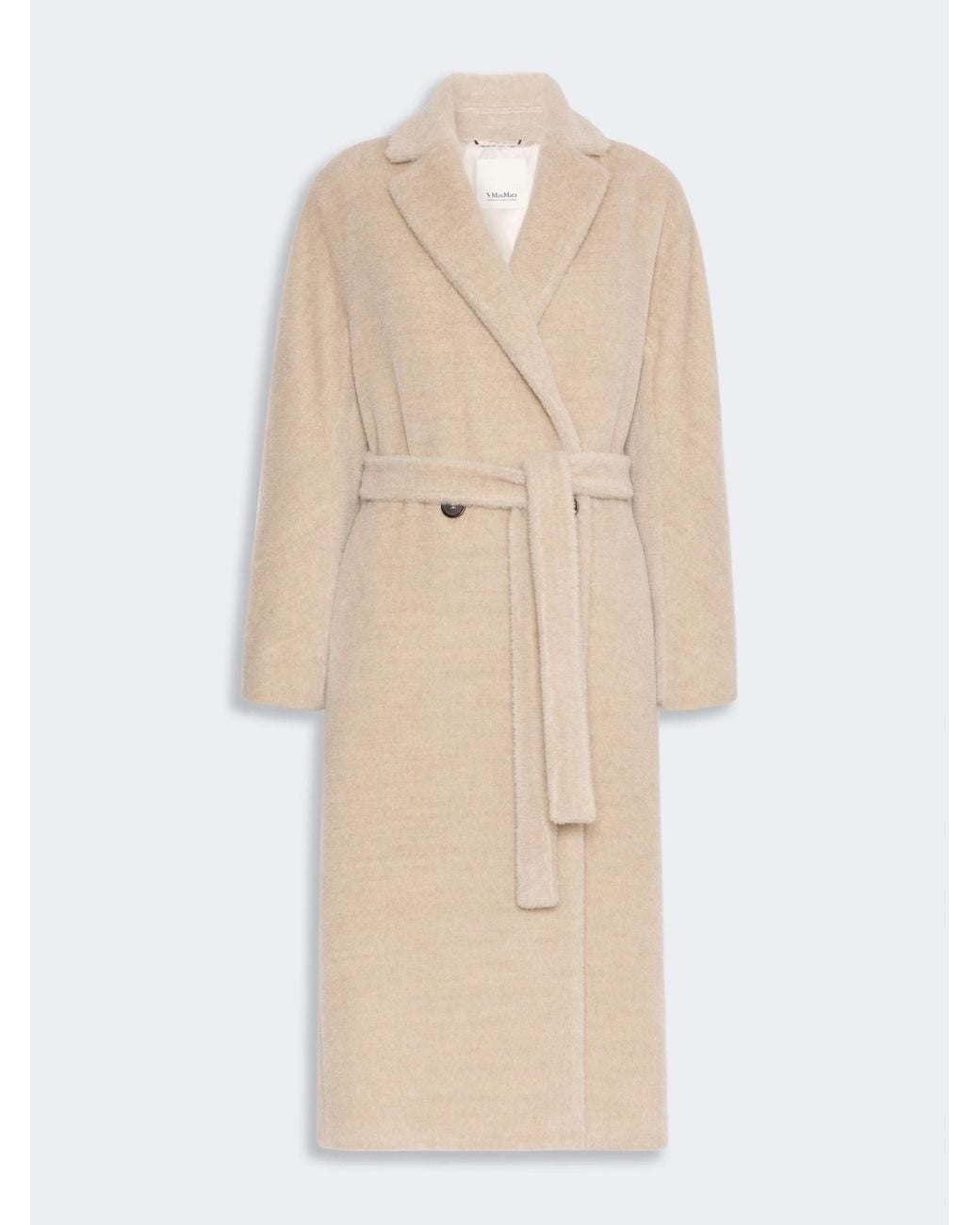 Max Mara Natural Double-Breasted Alpaca And Wool Coat