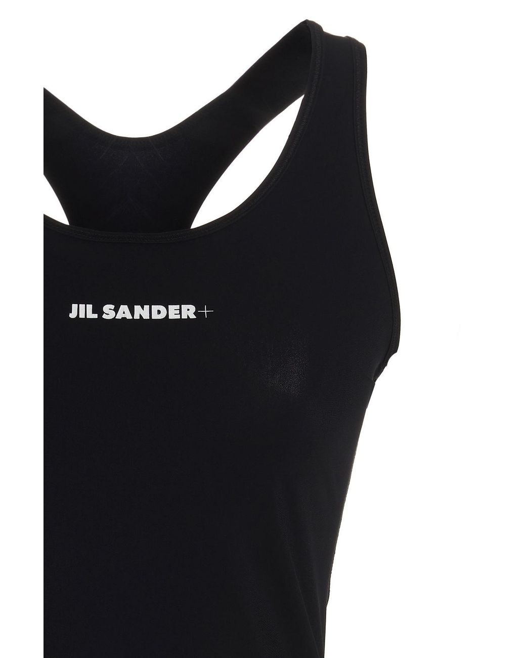 Jil Sander Black Logo-Print Tank Top