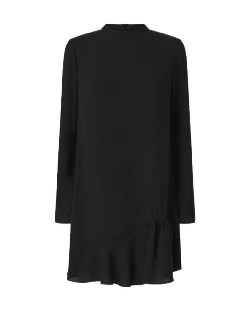Pinko Black Arancino Ruffled Crewneck Mini Dress