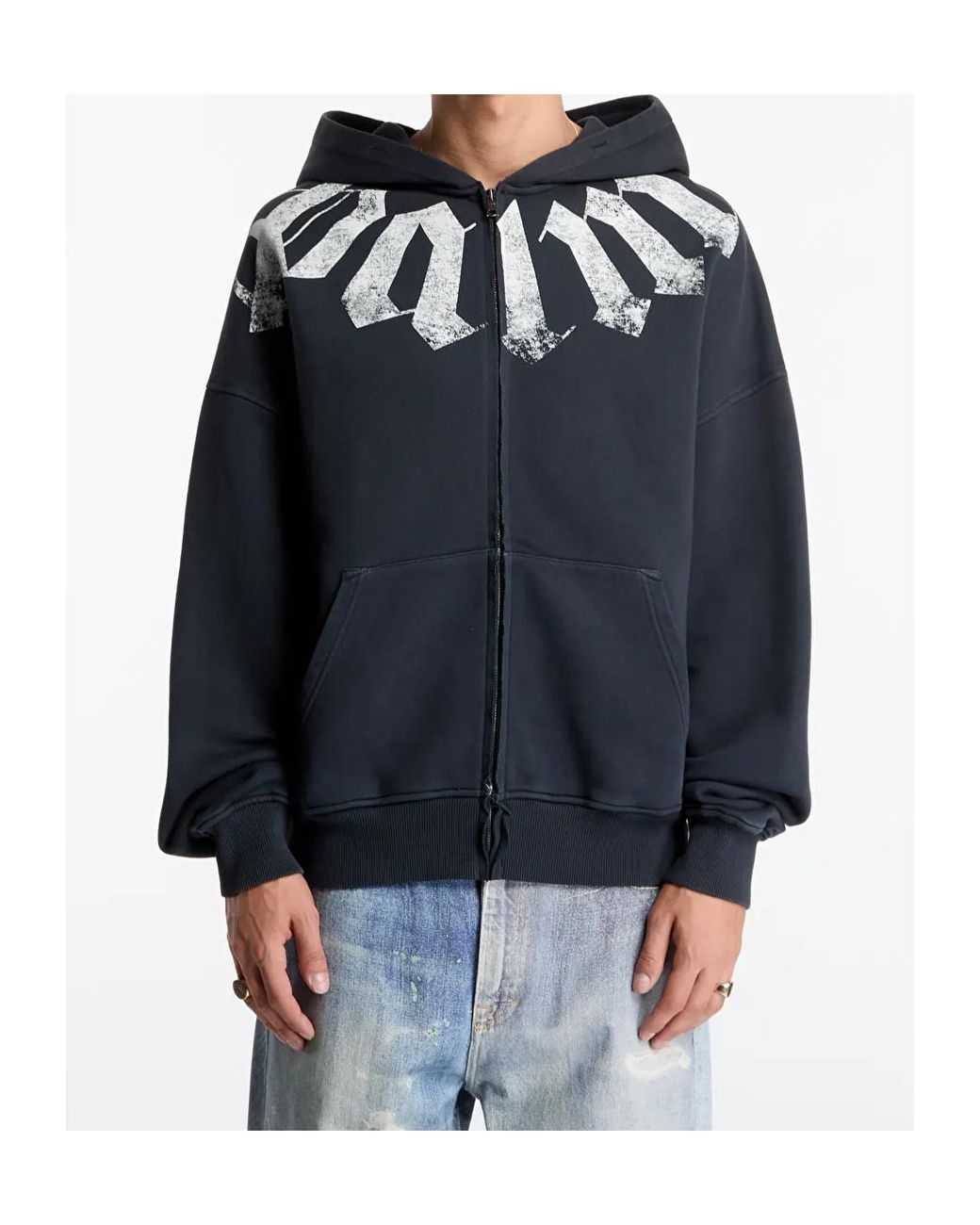 Palm Angels Blue Zip-Up Hoodie for men