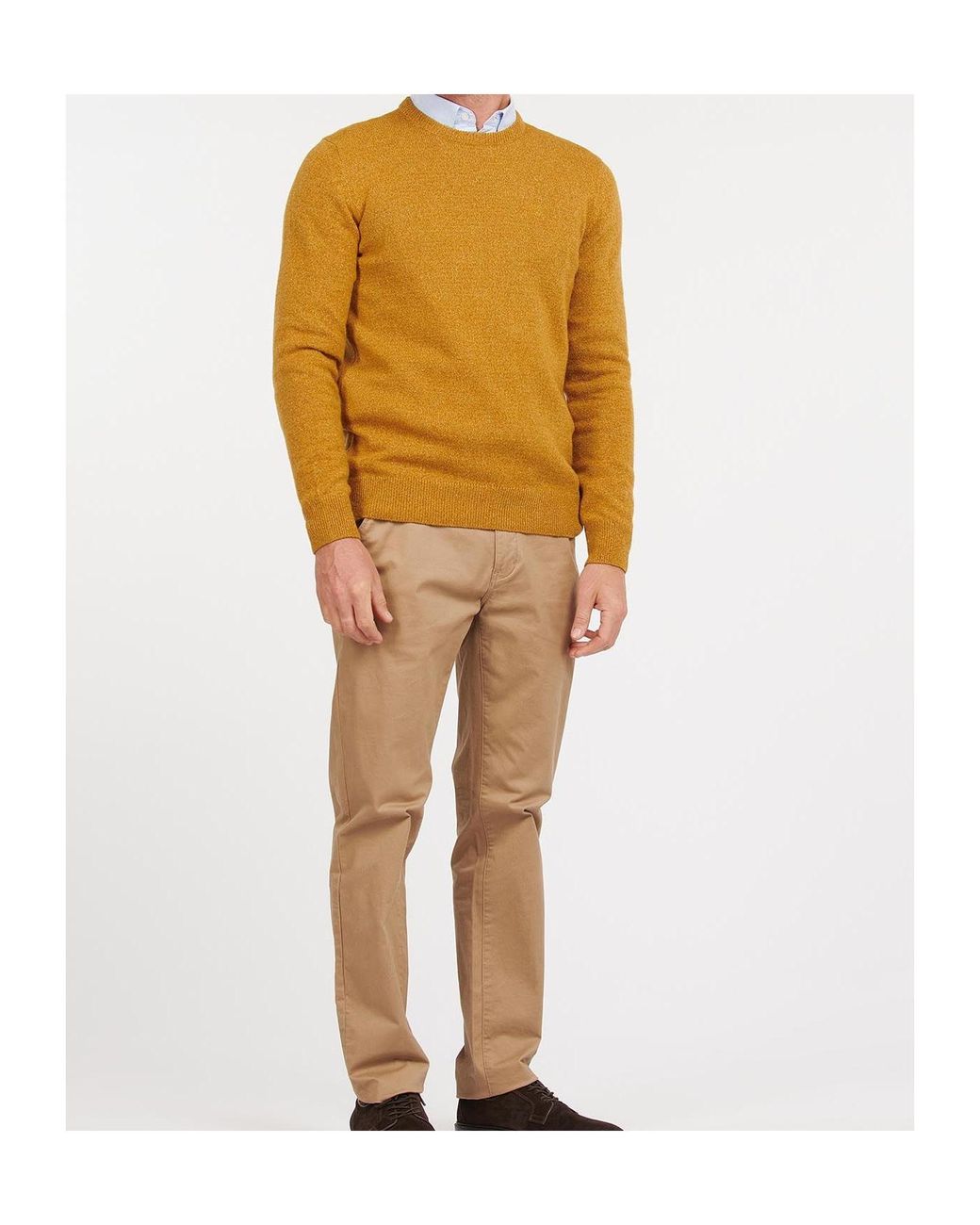 Barbour Yellow Long-Sleeved Wool Sweater for men