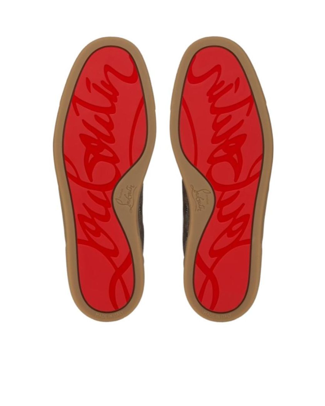 Christian Louboutin Brown Panelled Low-Top Sneakers for men