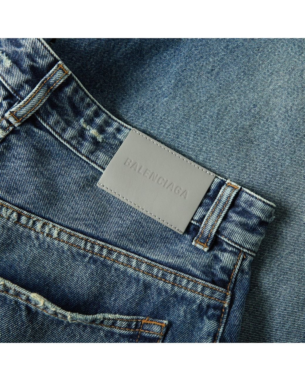 Balenciaga Blue Retro-Style Denim Shorts