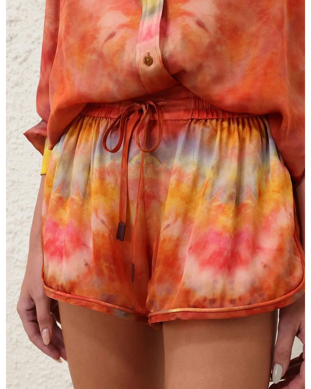 Zimmermann Orange Drawstring Shorts