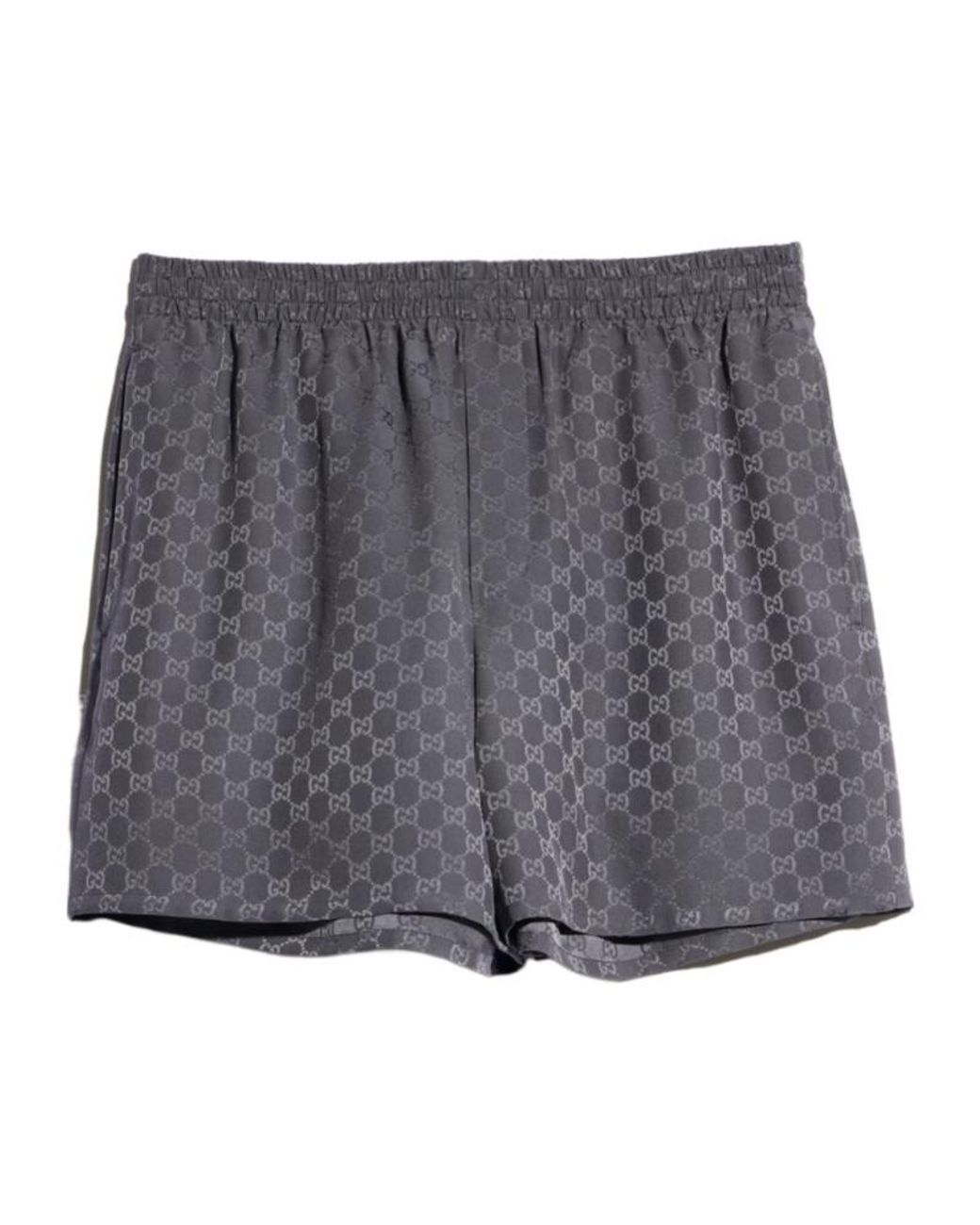 Gucci Gray Gg Silk Jacquard Shorts for men