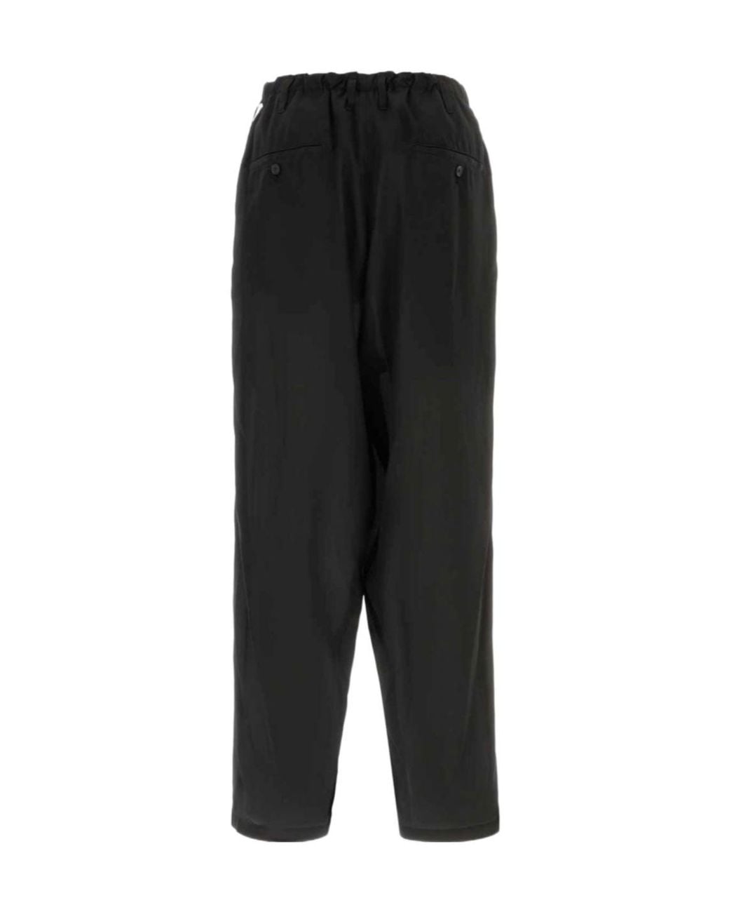 Yohji Yamamoto Black Tuck Relaxed Pants for men