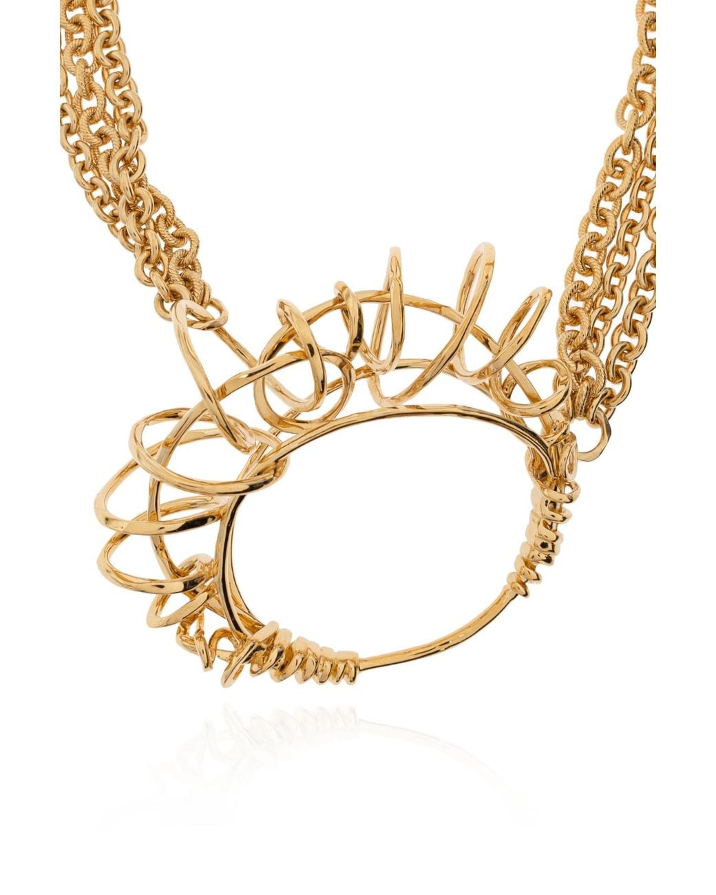 Chloé Metallic Chloé Tulip Sculptural Chain Necklace