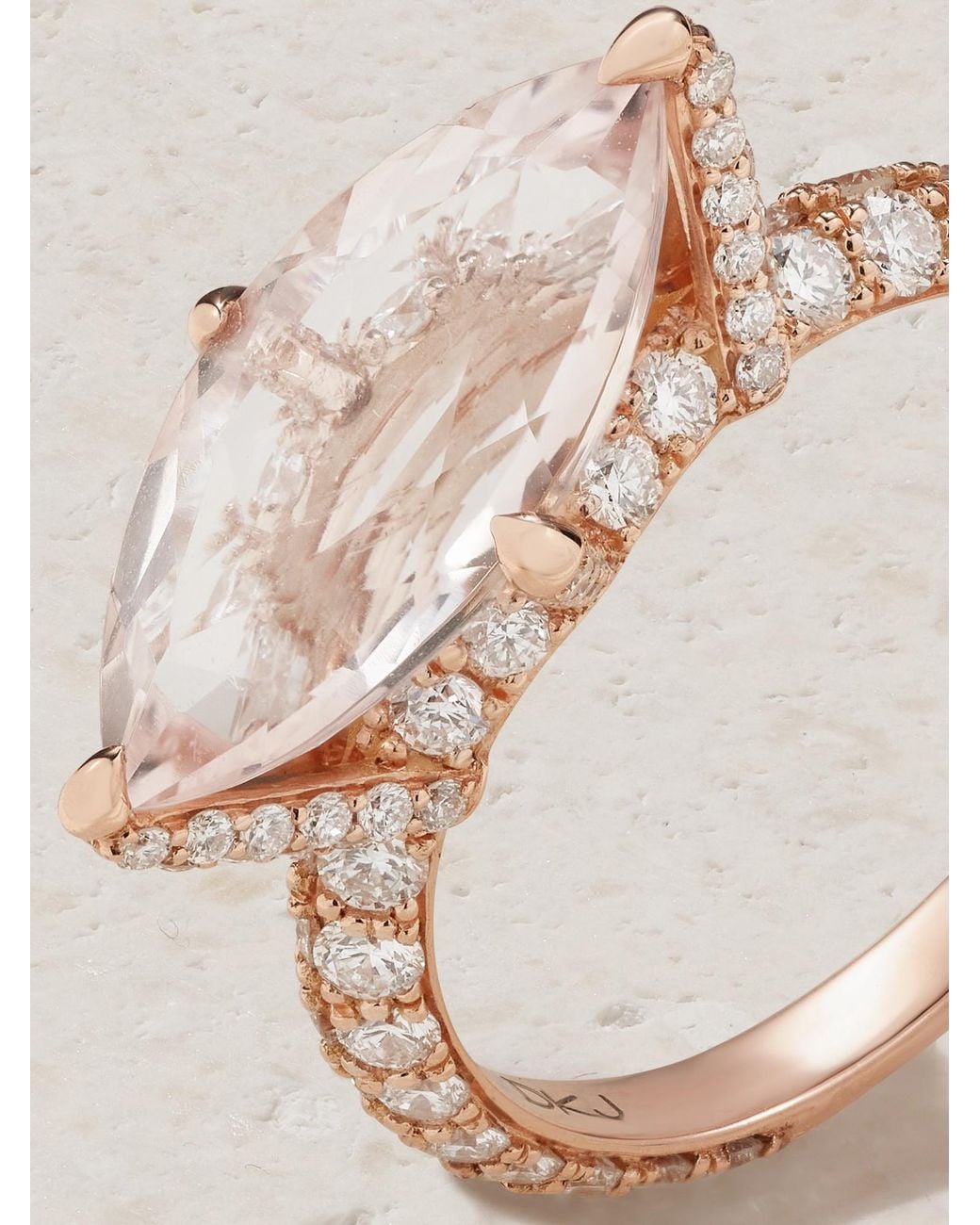 Diane Kordas Multicolor 18-Karat Rose And Diamond Pinky Ring