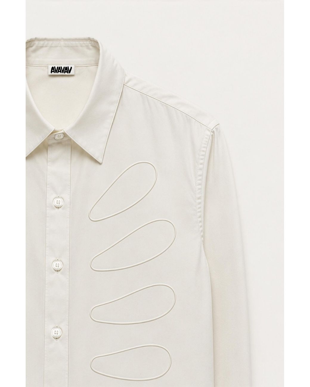 AVAVAV White Appliqué Oversized Shirt for men