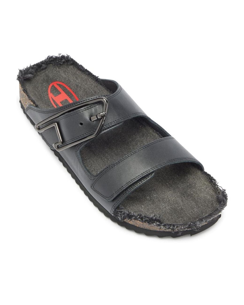 DIESEL Black D-Woodstock Slides for men