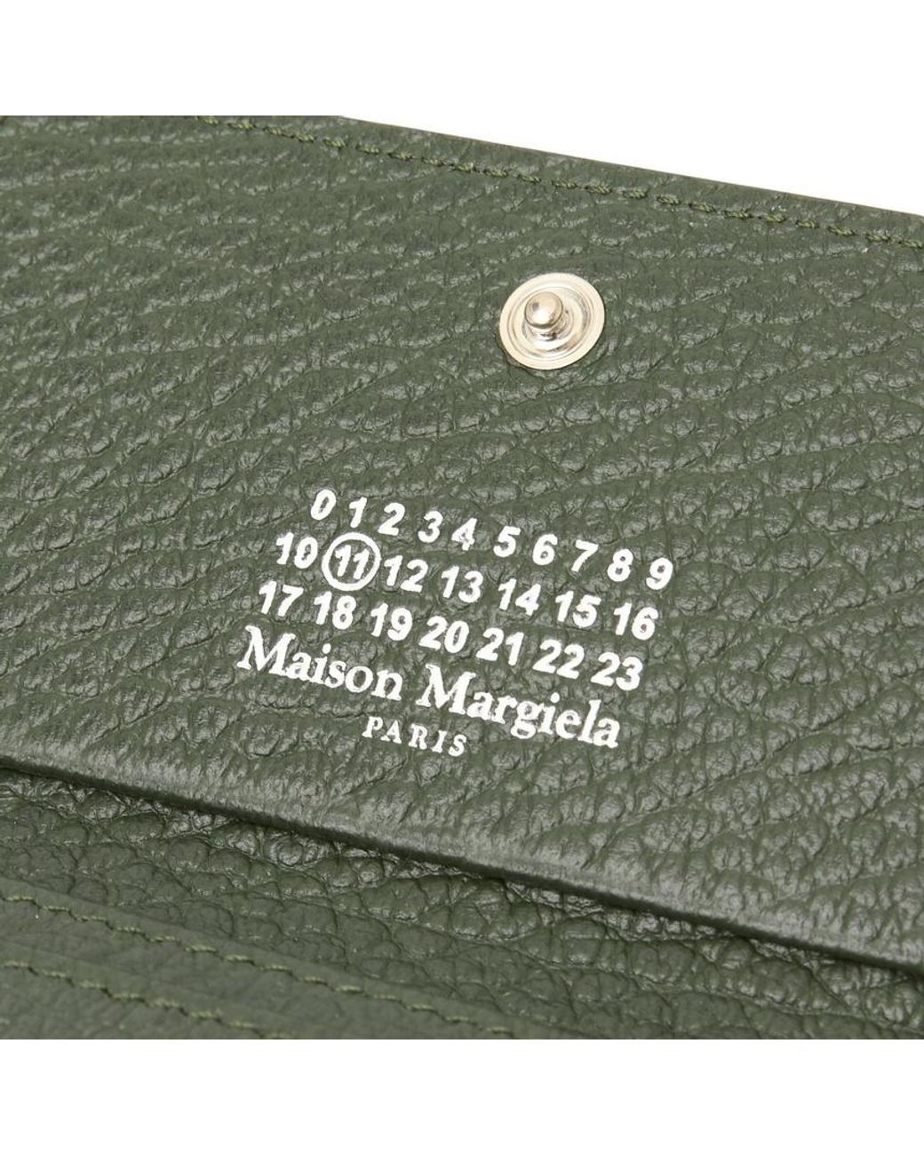 Maison Margiela Green Four Stitches Card Holder for men