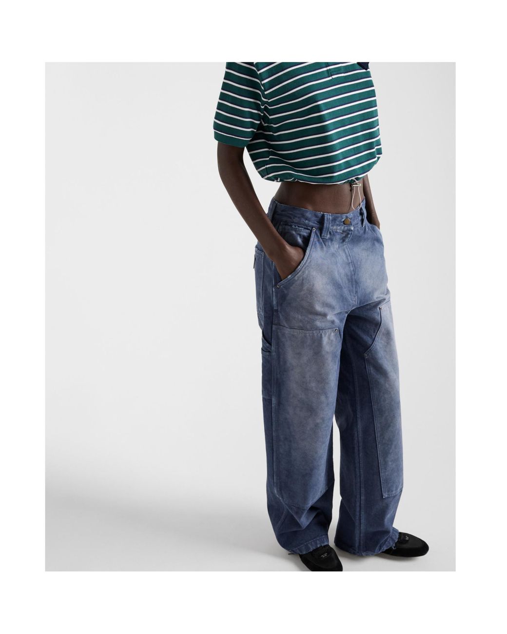 Prada Blue Canvas Cargo Pants
