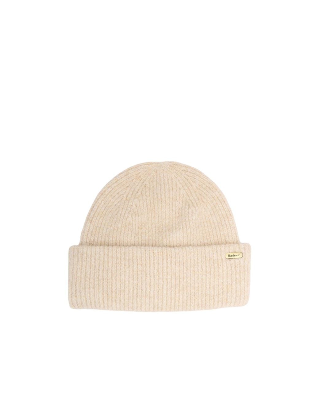 Barbour Natural Ribbed Knit Beanie