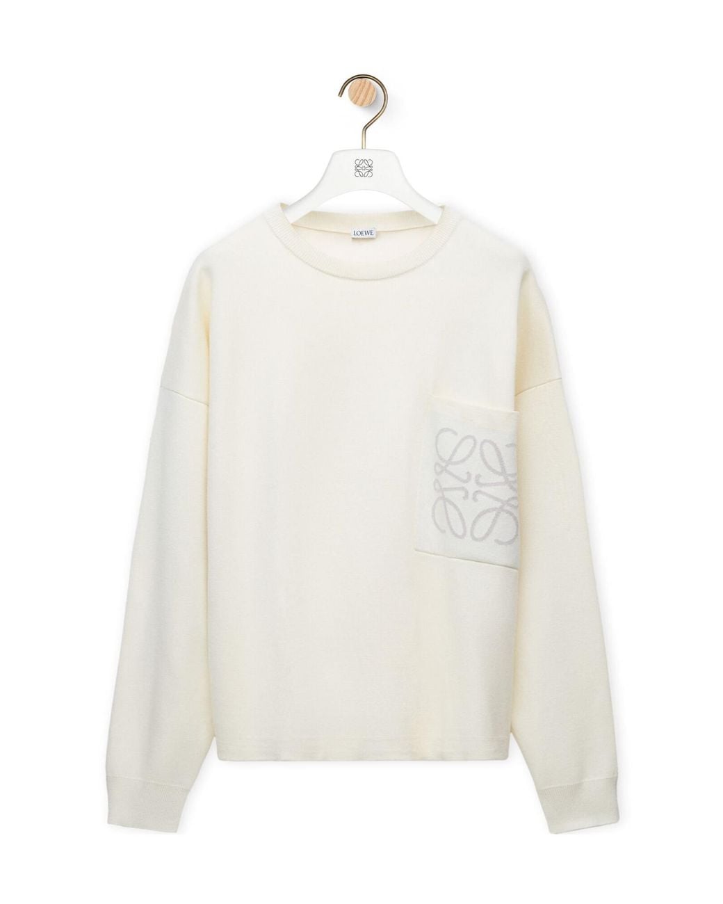 Loewe White Anagram-Embroidered Crewneck Jumper for men