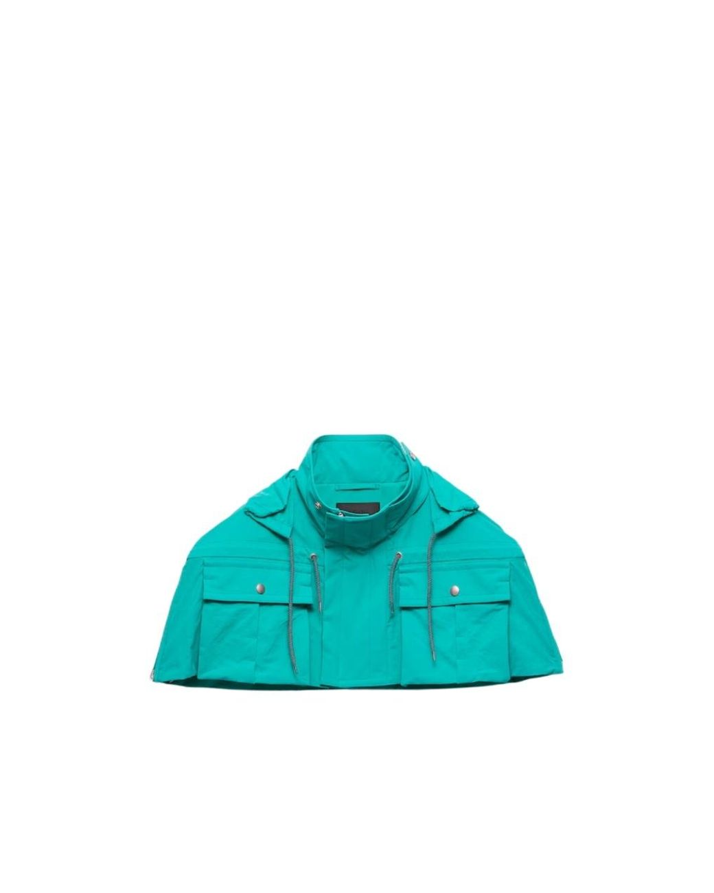 Prada Blue Hooded Pocket Cape for men