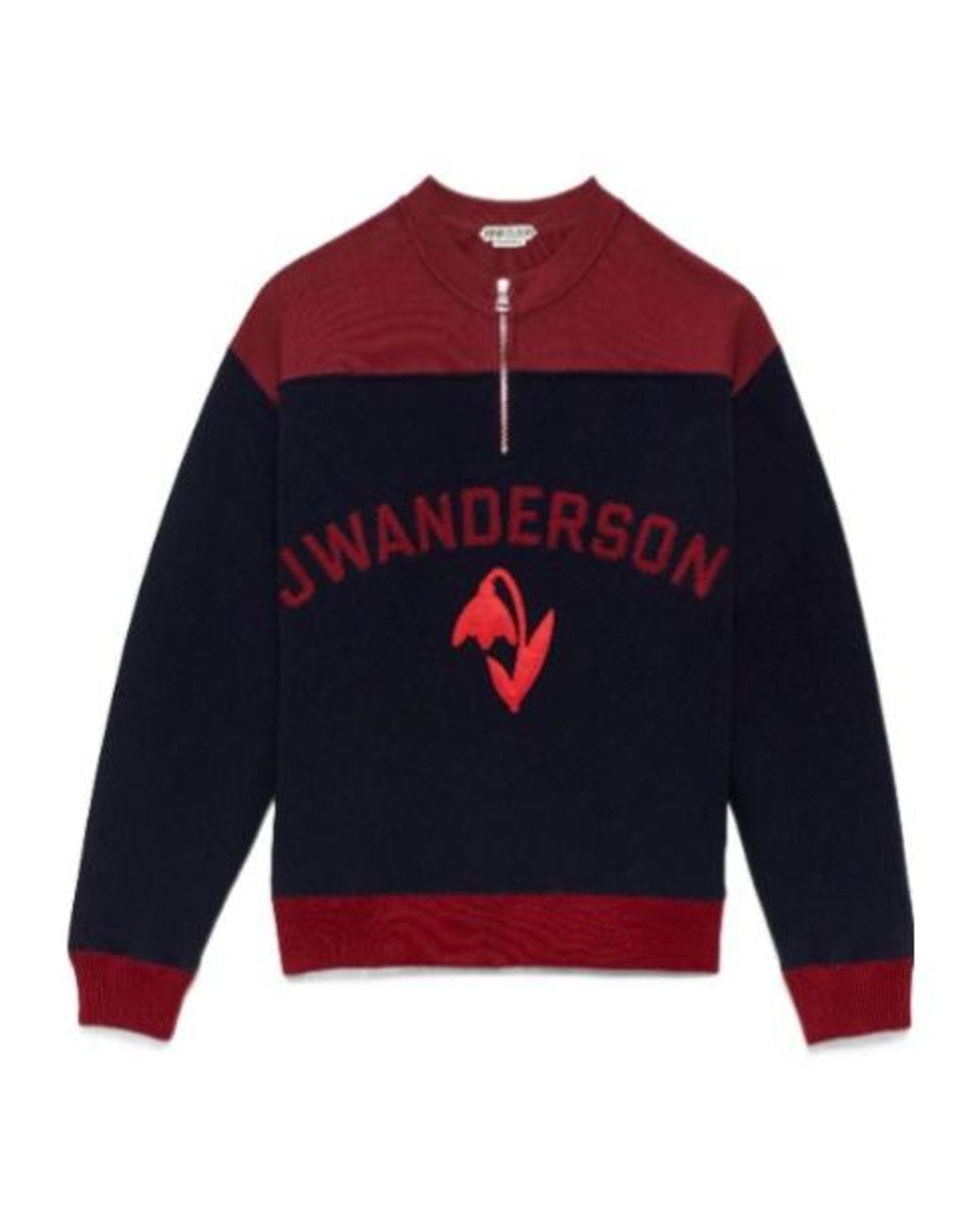 J.W. Anderson Blue Jw Anderson Logo Half-Zip Sweatshirt for men