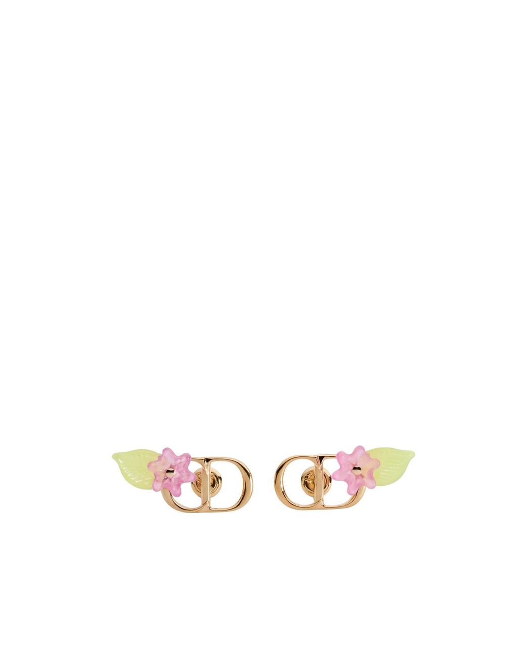 Dior White Iviera Brush Bloom Stud Earrings