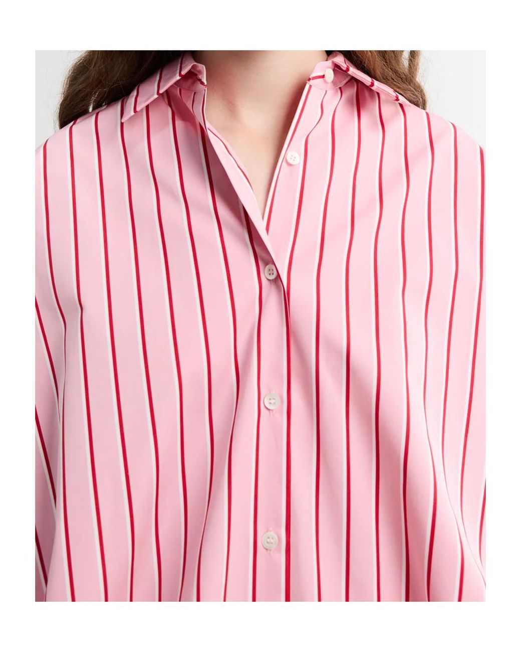 Dries Van Noten Pink Casia Oversized Striped Shirt
