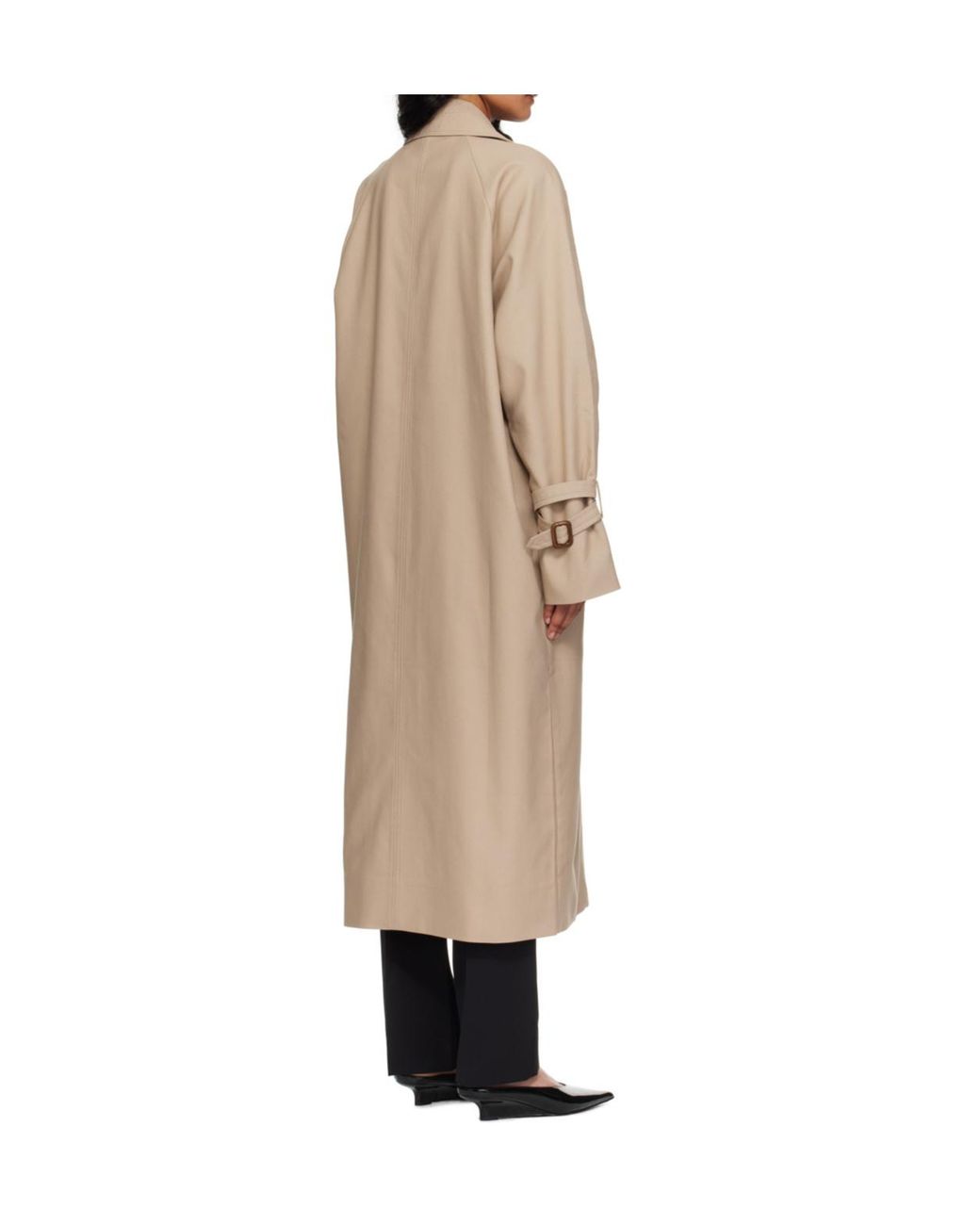 Totême Natural Totême Double-Breasted Long Sleeved Trench Coat