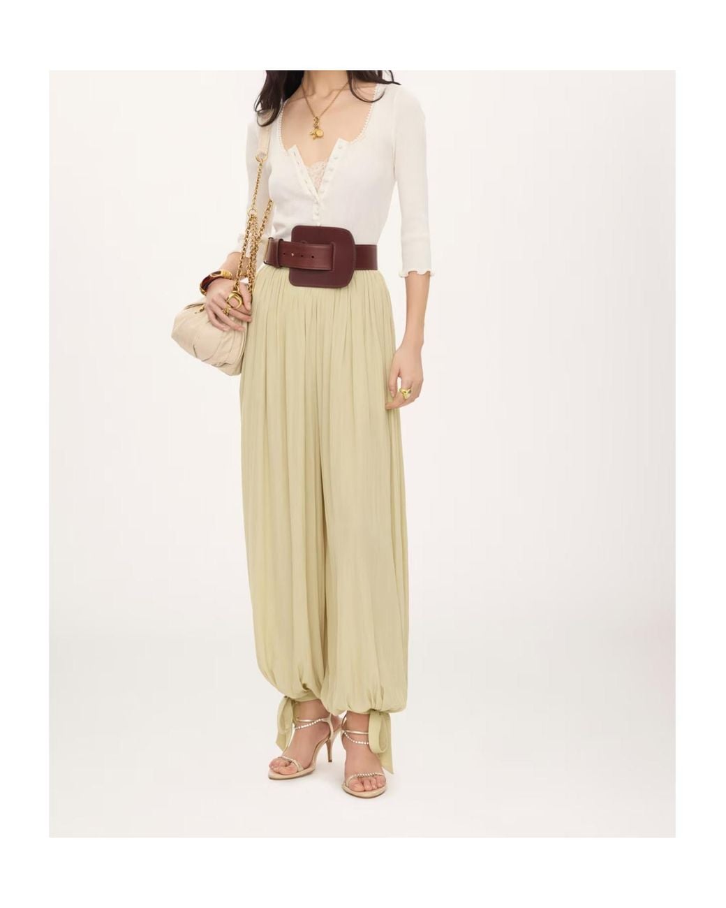 Chloé White Chloé Scoop-Neck Ribbed Top
