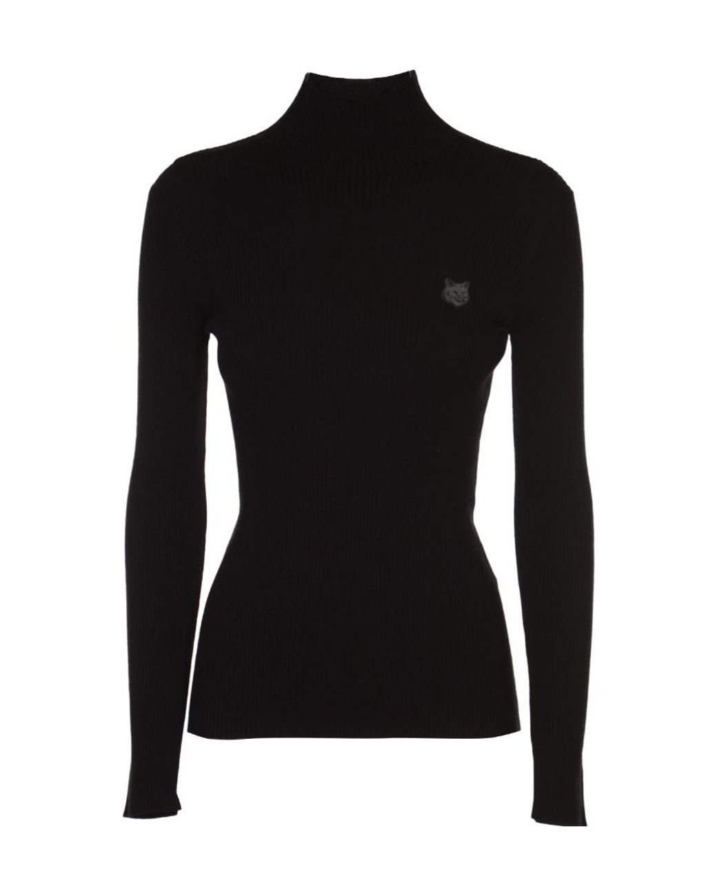 Maison Kitsuné Black Maison Kitsuné Fox Head Patch Knitted Jumper