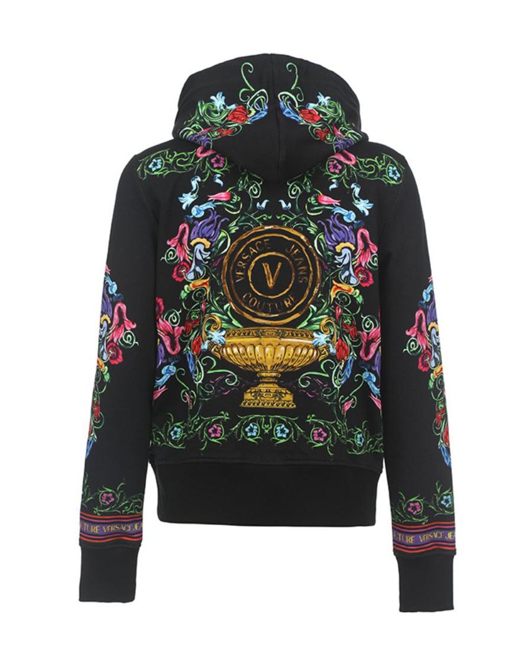 Versace Jeans Black Logo Hooded Casual Jacket