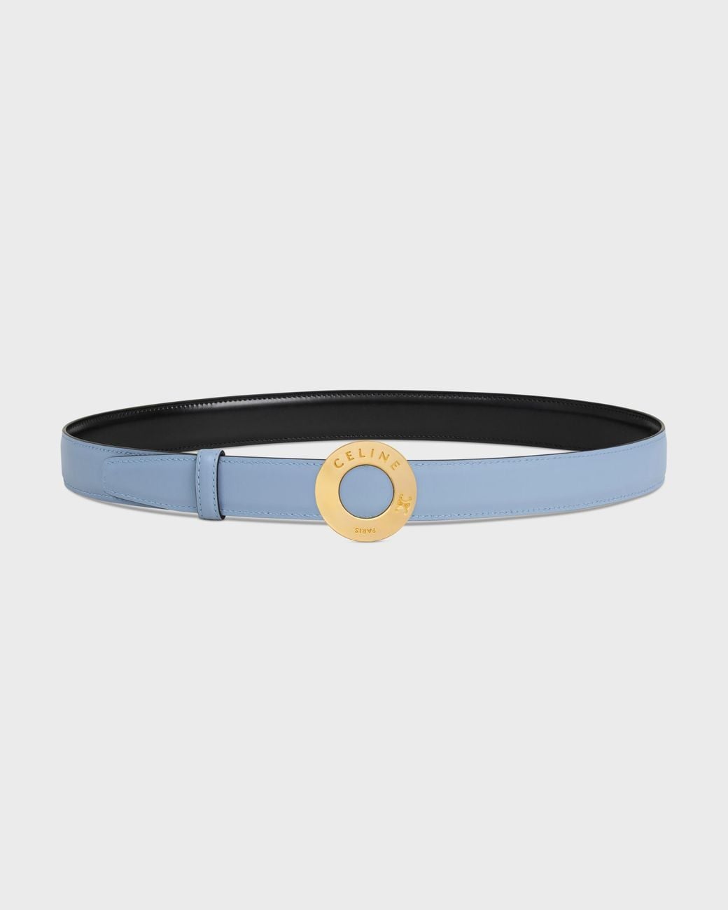Céline White 25Mm Double-Sided Leather Belt With Disc Buckle