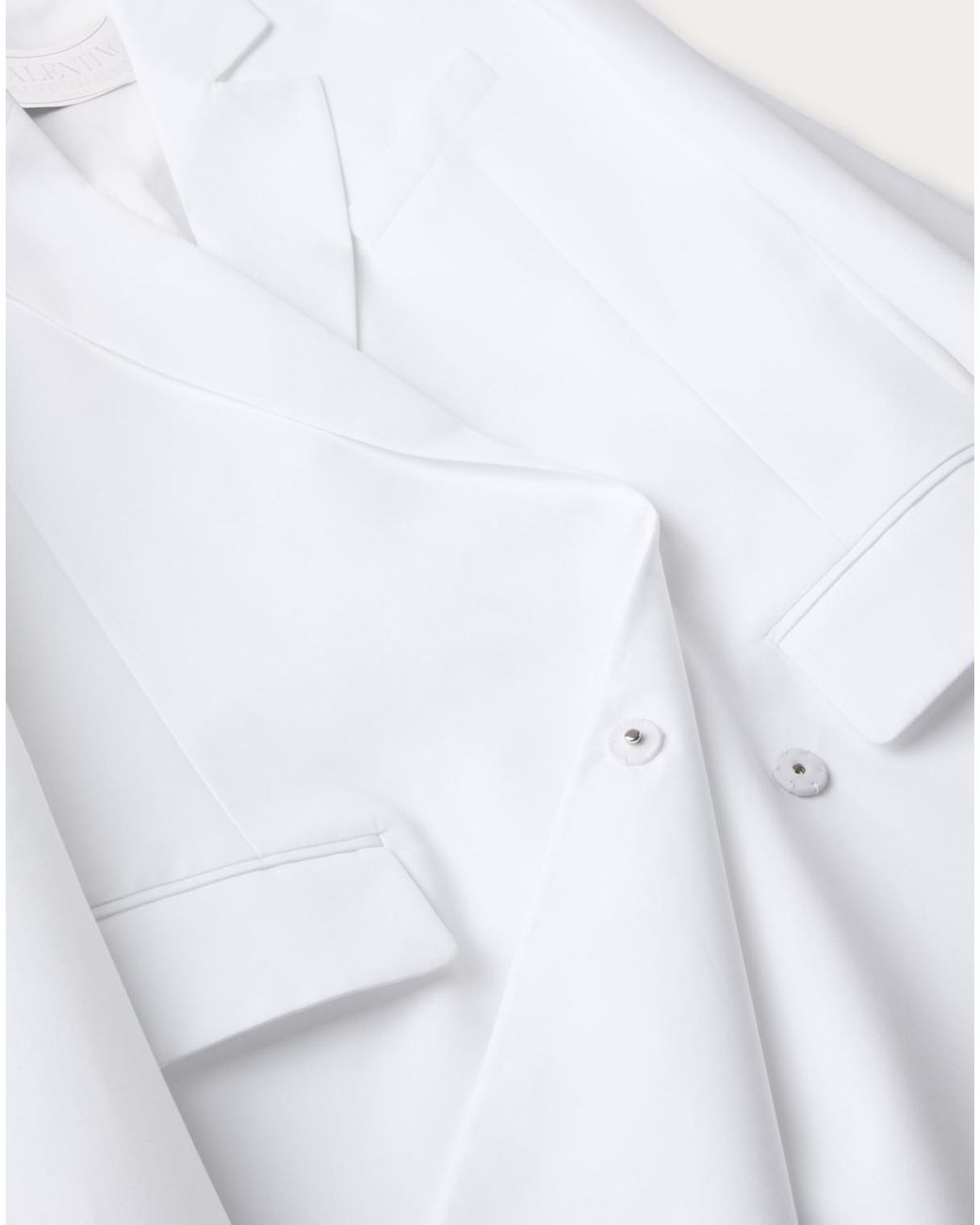 Valentino White Double-Breasted Long-Sleeved Jacket