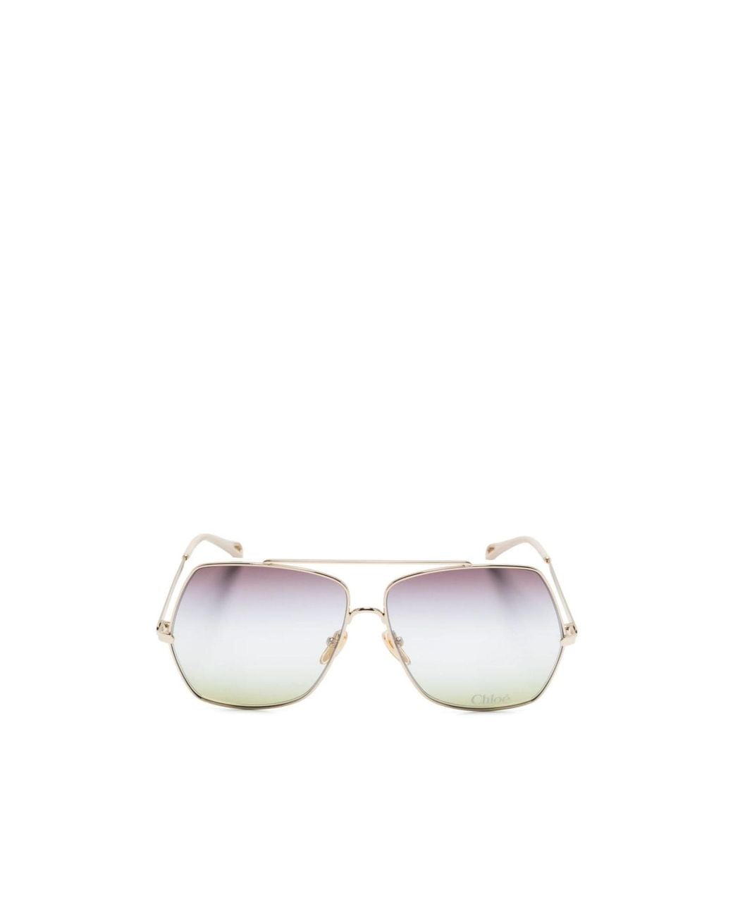 Chloé White Chloé Eyewear Geometric Rimless Sunglasses