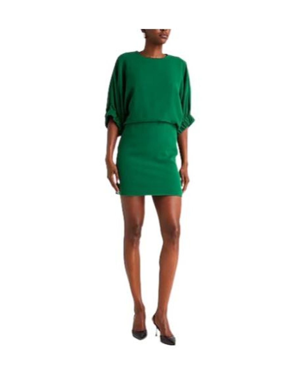 Max Mara Green Solidcolor Fitted Dress